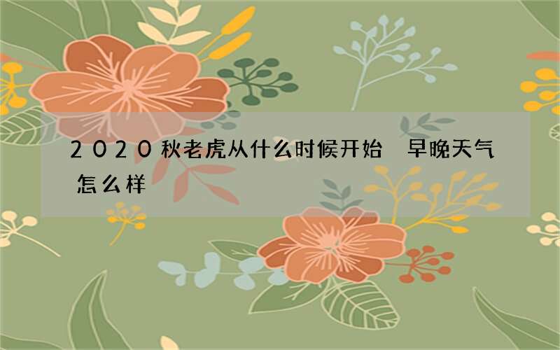 2020秋老虎从什么时候开始 早晚天气怎么样